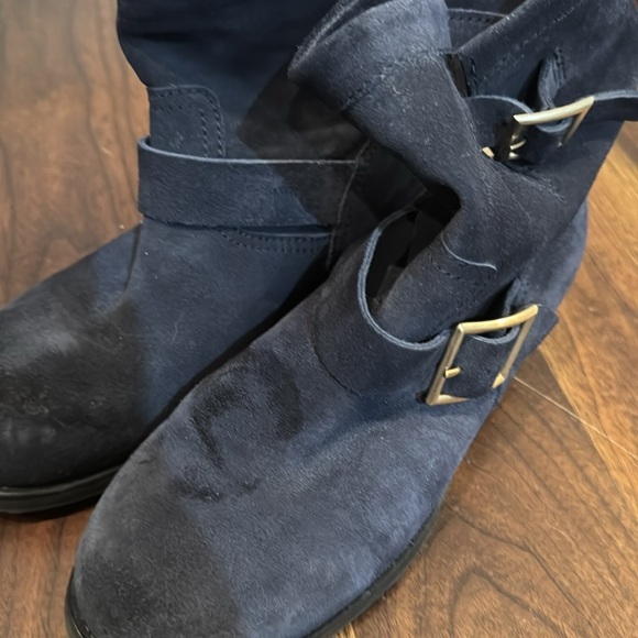 Jimmy Choo Navy Suede Biker Boot - Size 39.5 - Picture 15 of 16